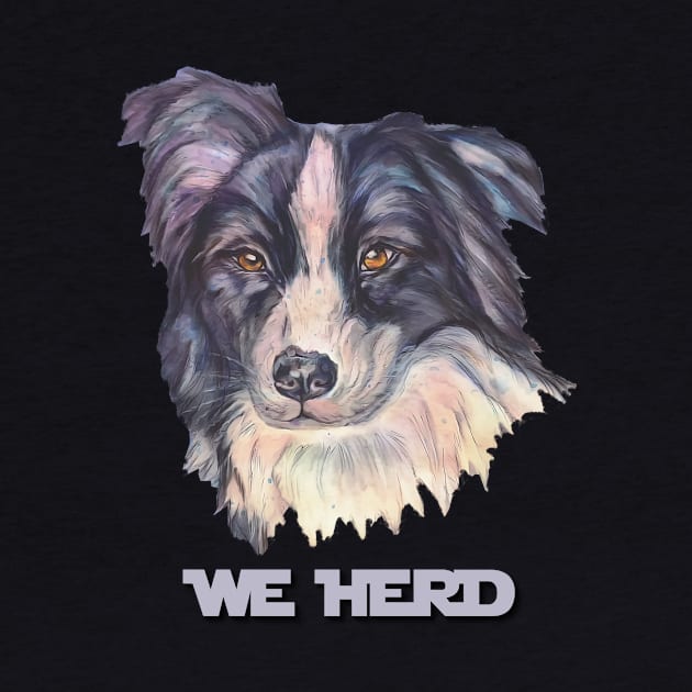 We Herd, Border Collie Face by candimoonart